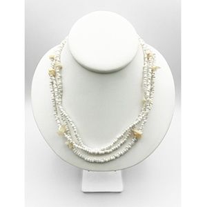 Pearls & Shells Beads White Necklace
